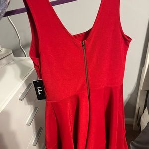 Red skater style dress. Lulus brand